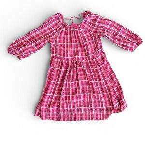 Madewell Vibrant Pink Plaid Dress